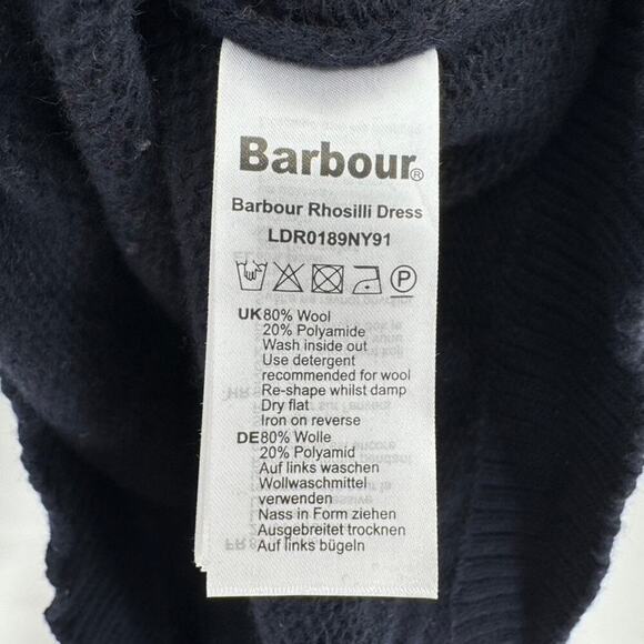 Barbour Sweater Dress Sz 12 Crew Neck Knit Navy Blue Coastal Collection - Picture 8 of 8